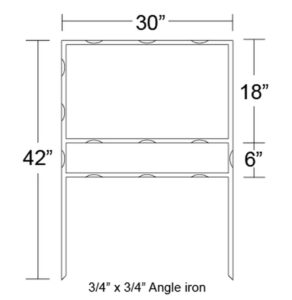 18" x 30" Half Moon Frame with Bottom Rider