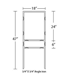 24" x 18" Half Moon Frame with Bottom Rider