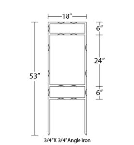 24 x 18 Half Moon Frame with Top and Bottom Riders