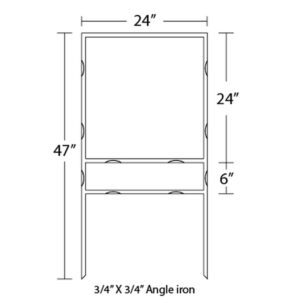 24" x 24" Half Moon Sign Frame with Bottom Rider