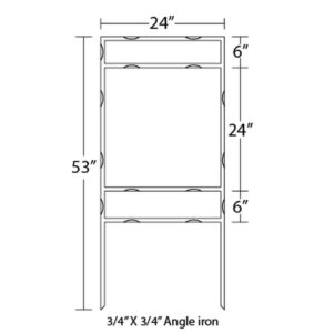 24 x 24 Half Moon Frame with Top and Bottom Riders