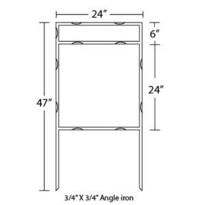 24" x 24" Half Moon Sign Frame with Top Rider
