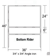 24"x36" Half Moon Sign Frame with Bottom Rider