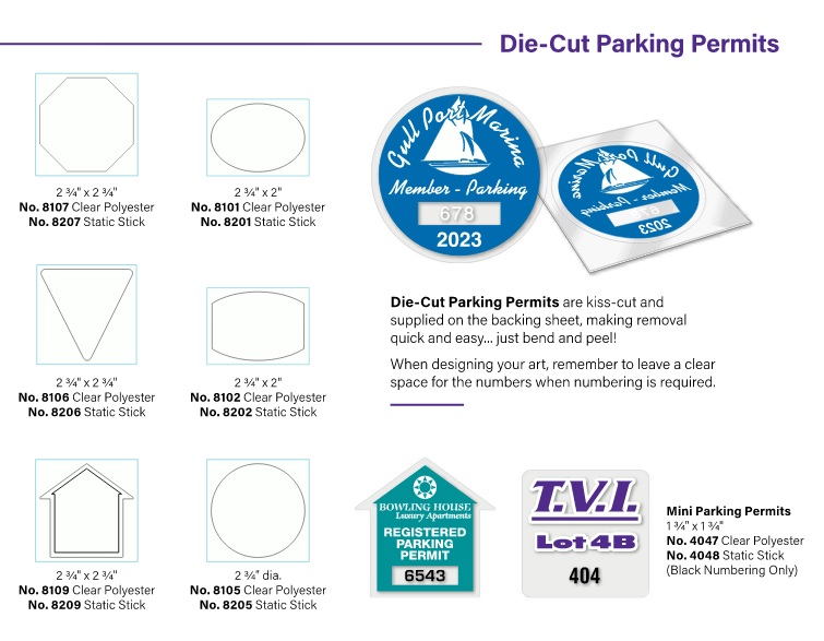 Die-Cut Parking Permits