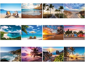 Monthly Scenes of Beaches Calendar