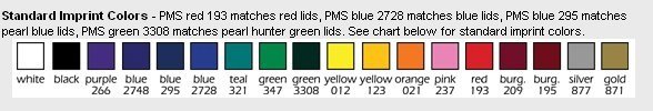 Standard Imprint Colors for 2015 Appointment Colors